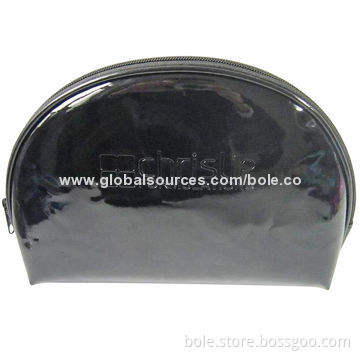 Half Moon-shaped Cosmetic Bag, Made of Vinyl, Suitable for Promotional Purposes